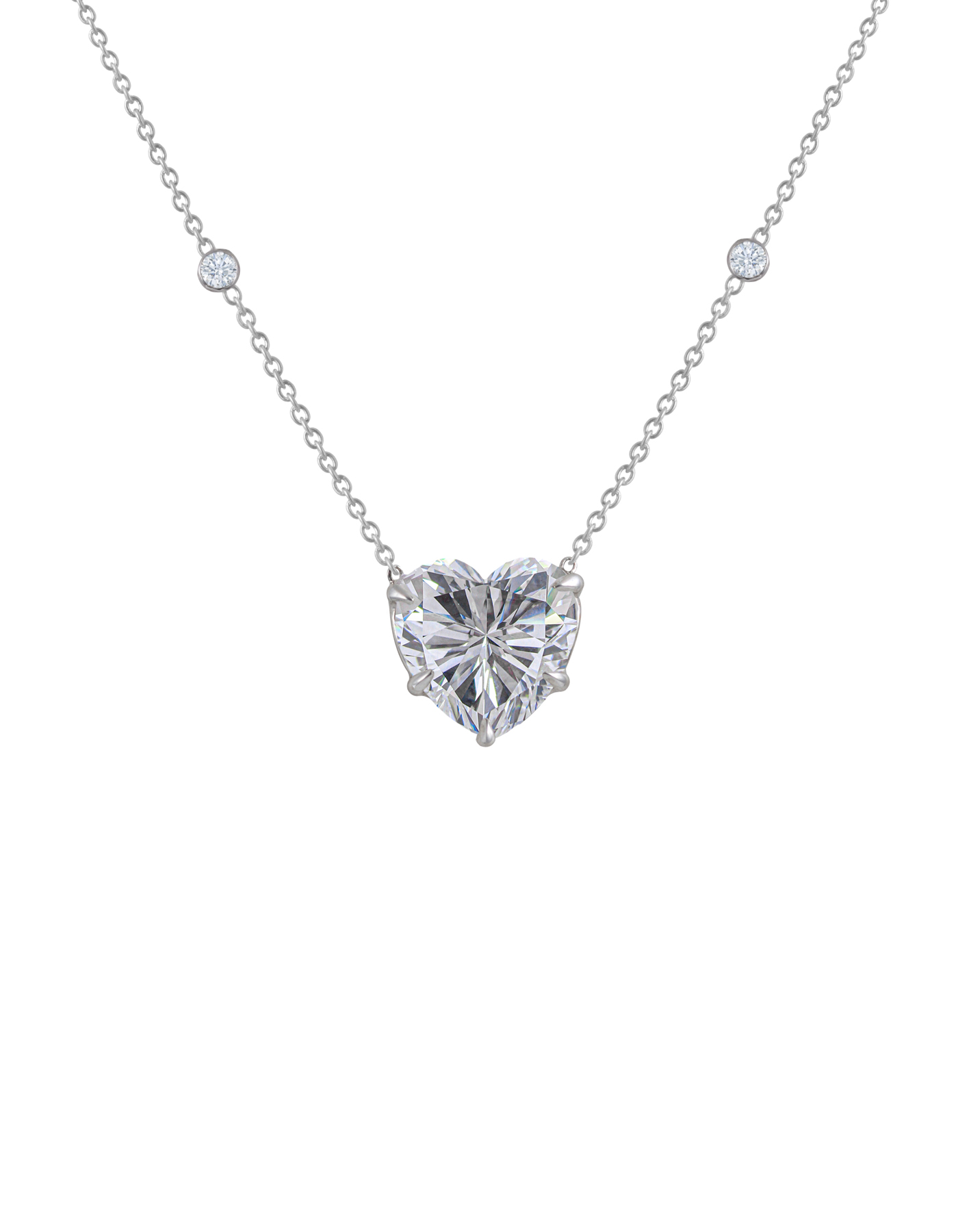 Heart-Shaped CZ Pendant Necklace