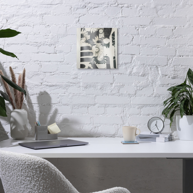 catching flowers glossy metal print