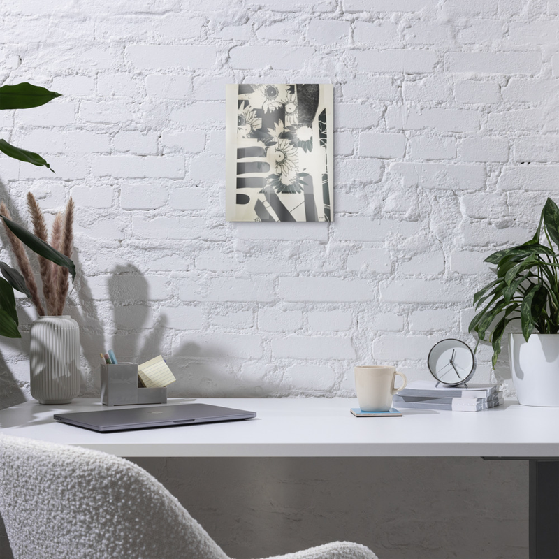 catching flowers glossy metal print