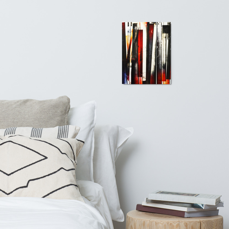 night scene glossy metal print