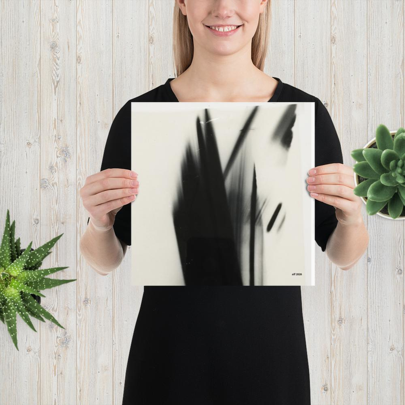 movement Abstract Black Brushstroke Art Print