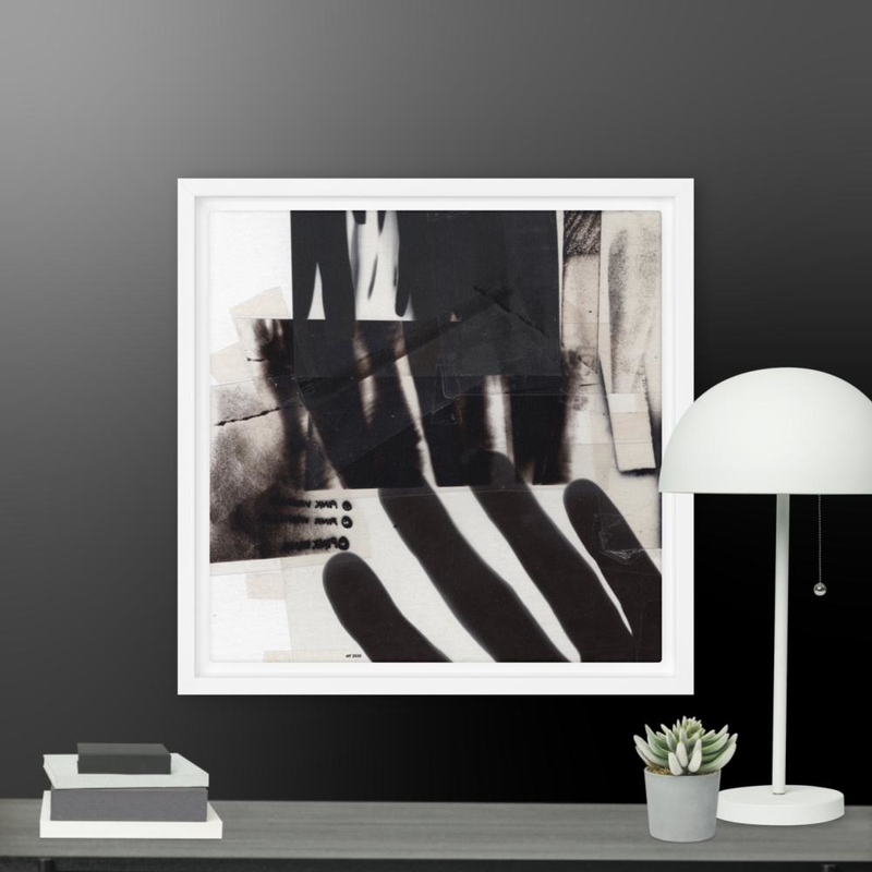 dark Abstract Shadow Framed Canvas Print