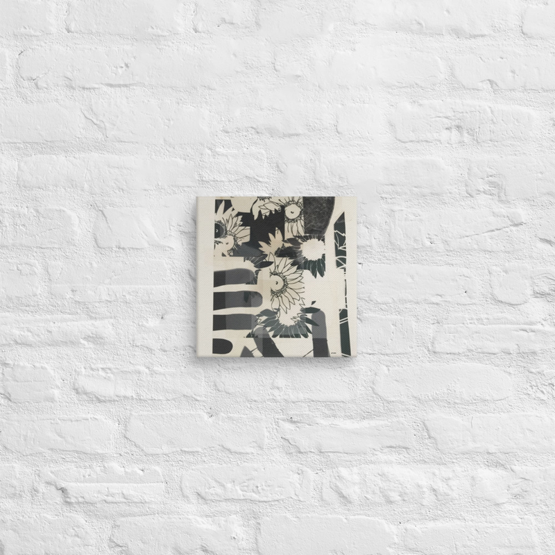 catching flowers Monochrome Sunflower Art Canvas Print
