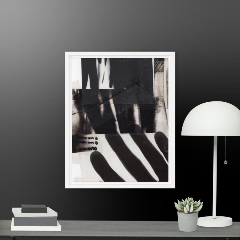 dark Abstract Shadow Framed Canvas Print
