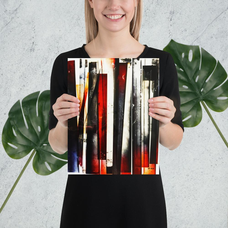 night scene Abstract Geometric Art Print