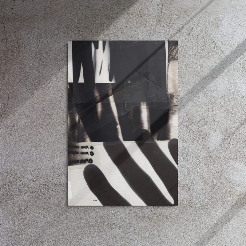 dark glossy metal print