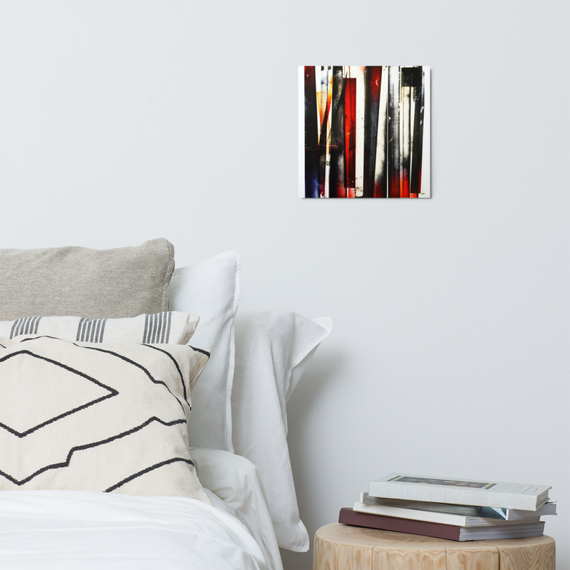 night scene glossy metal print