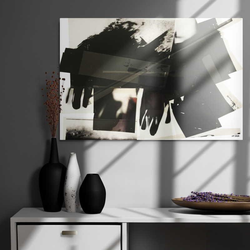 hands down glossy Metal print