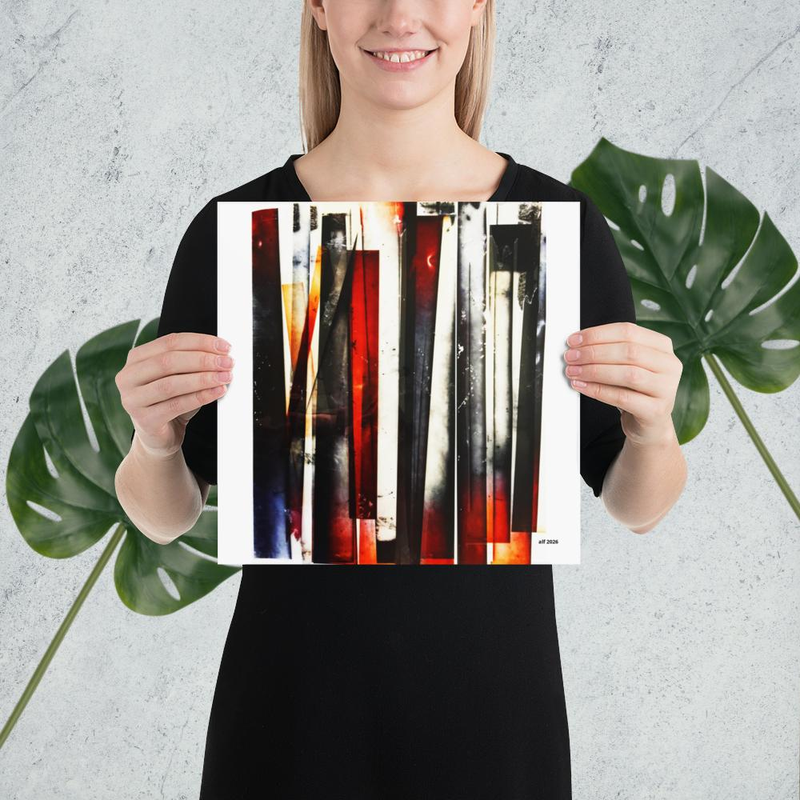 night scene Abstract Geometric Art Print