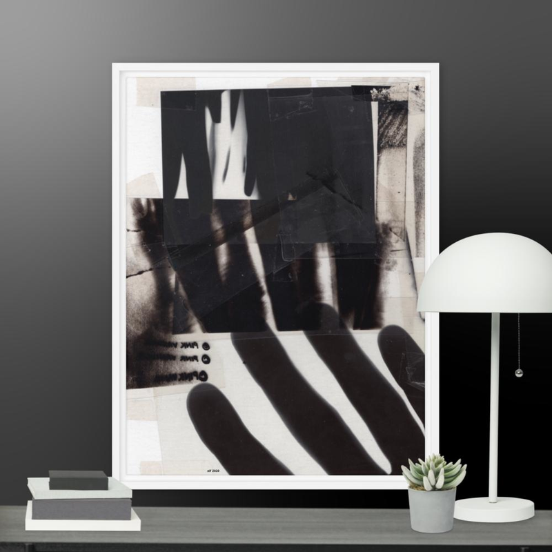 dark Abstract Shadow Framed Canvas Print