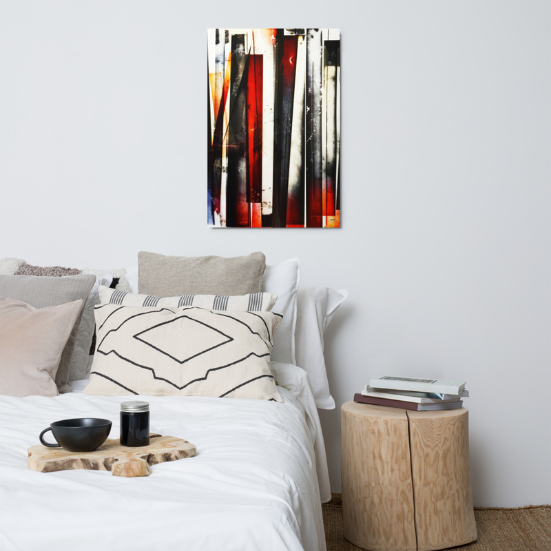 night scene glossy metal print