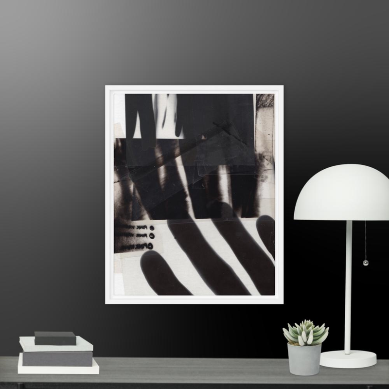 dark Abstract Shadow Framed Canvas Print
