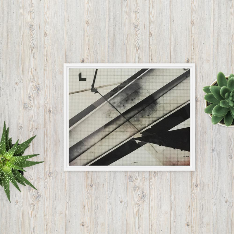 fall Geometric Abstract Framed Canvas Art