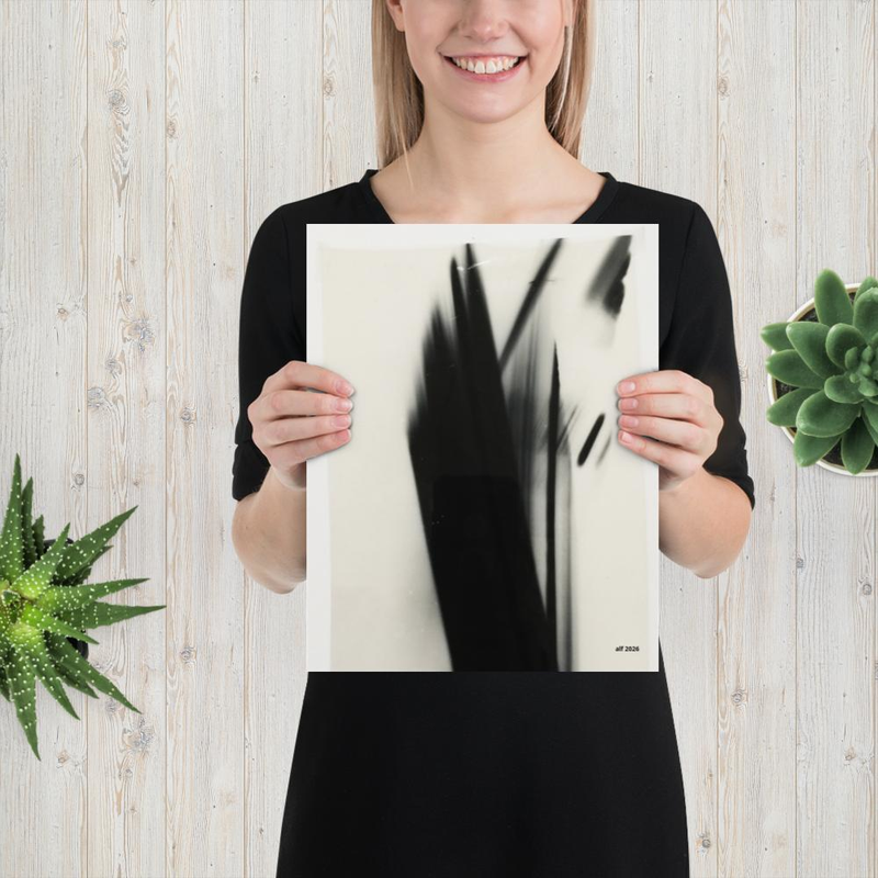 movement Abstract Black Brushstroke Art Print