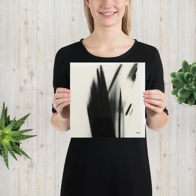 movement Abstract Black Brushstroke Art Print