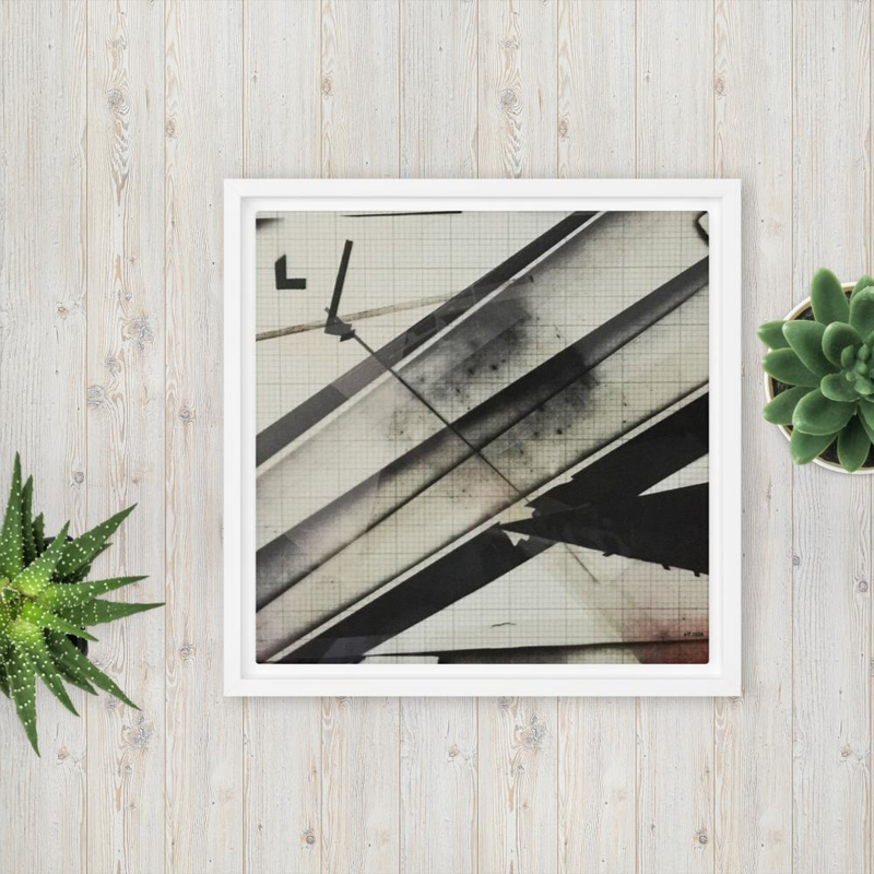 fall Geometric Abstract Framed Canvas Art