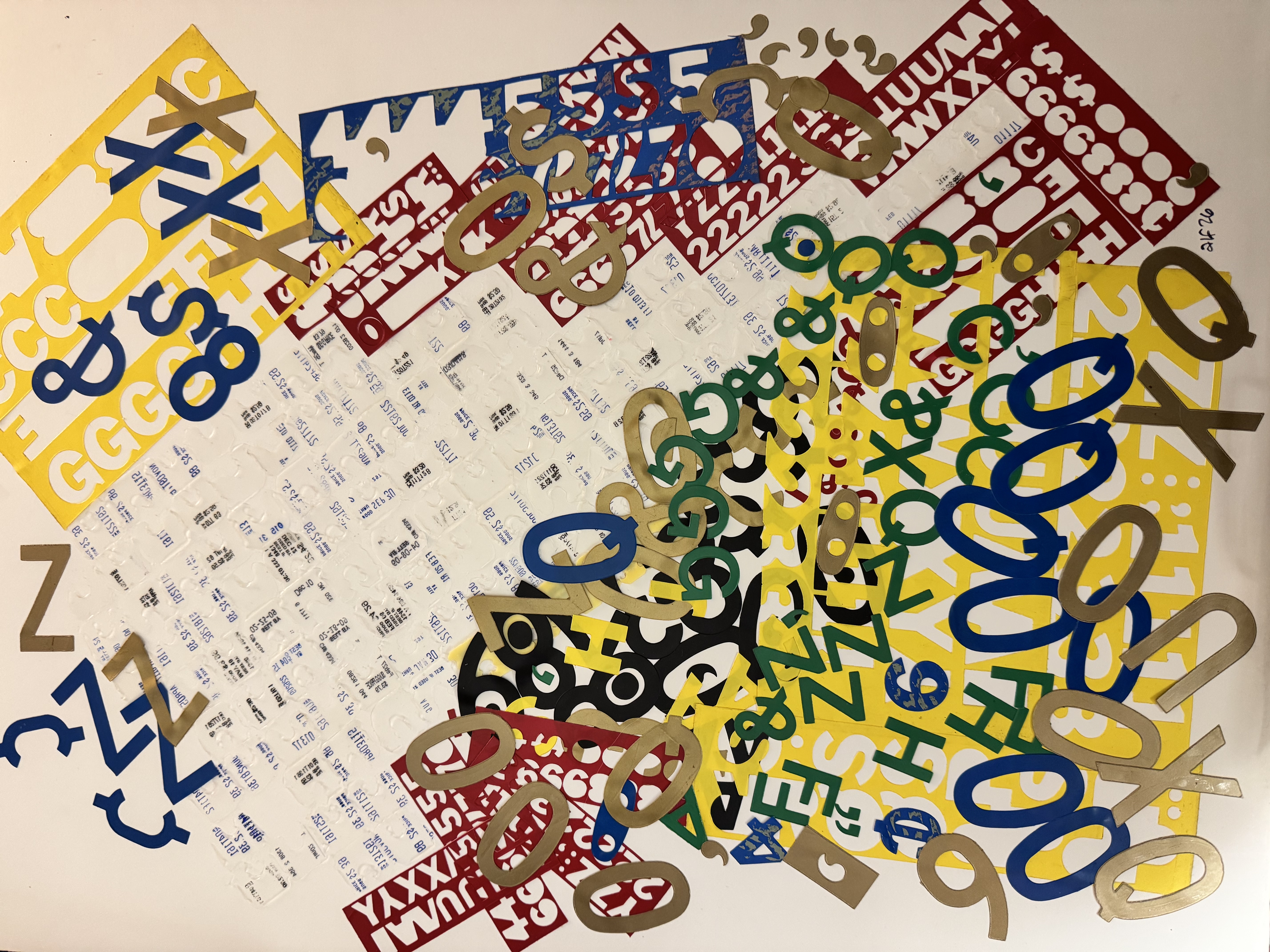 Placement Mixed Stencil Letter Art Piece