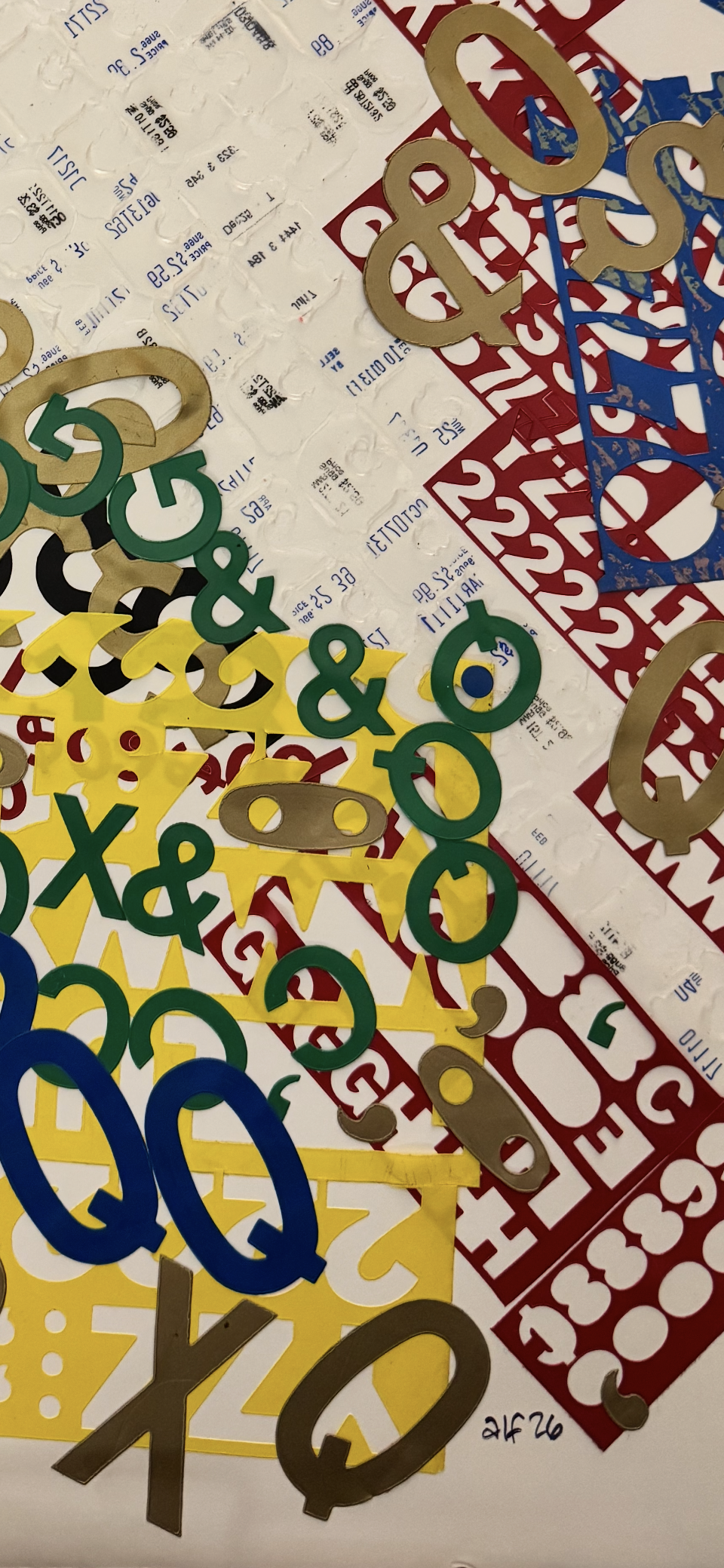 Placement Mixed Stencil Letter Art Piece