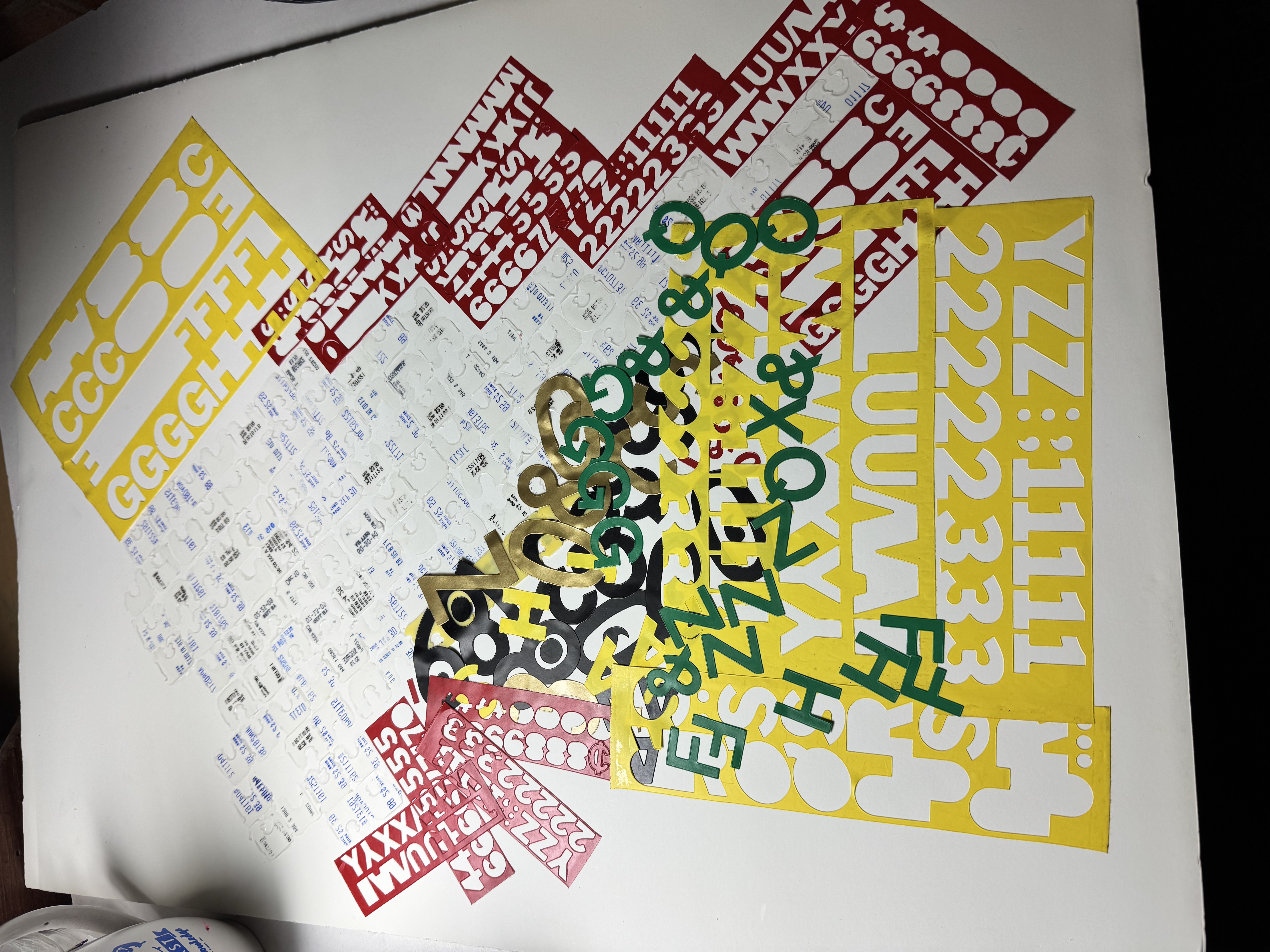 Placement Mixed Stencil Letter Art Piece