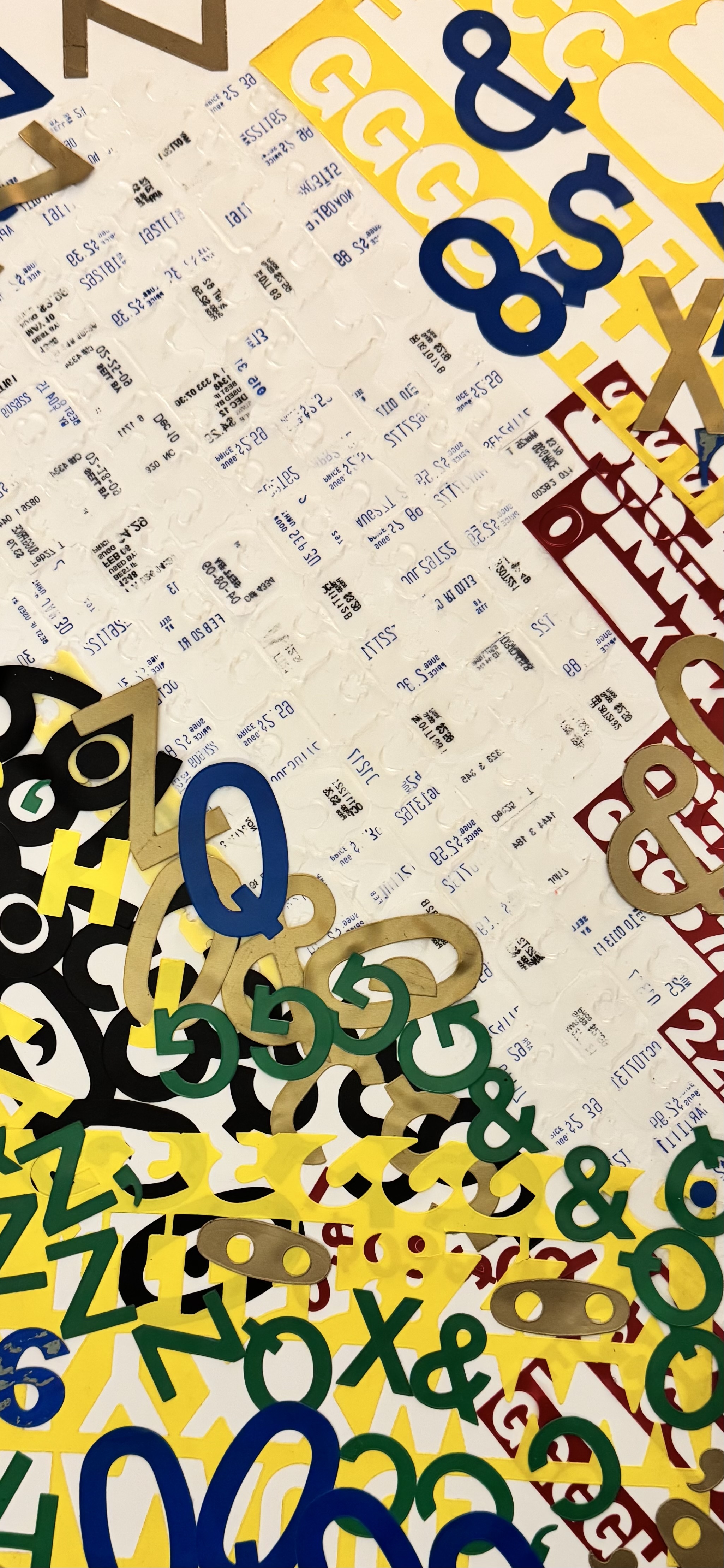 Placement Mixed Stencil Letter Art Piece