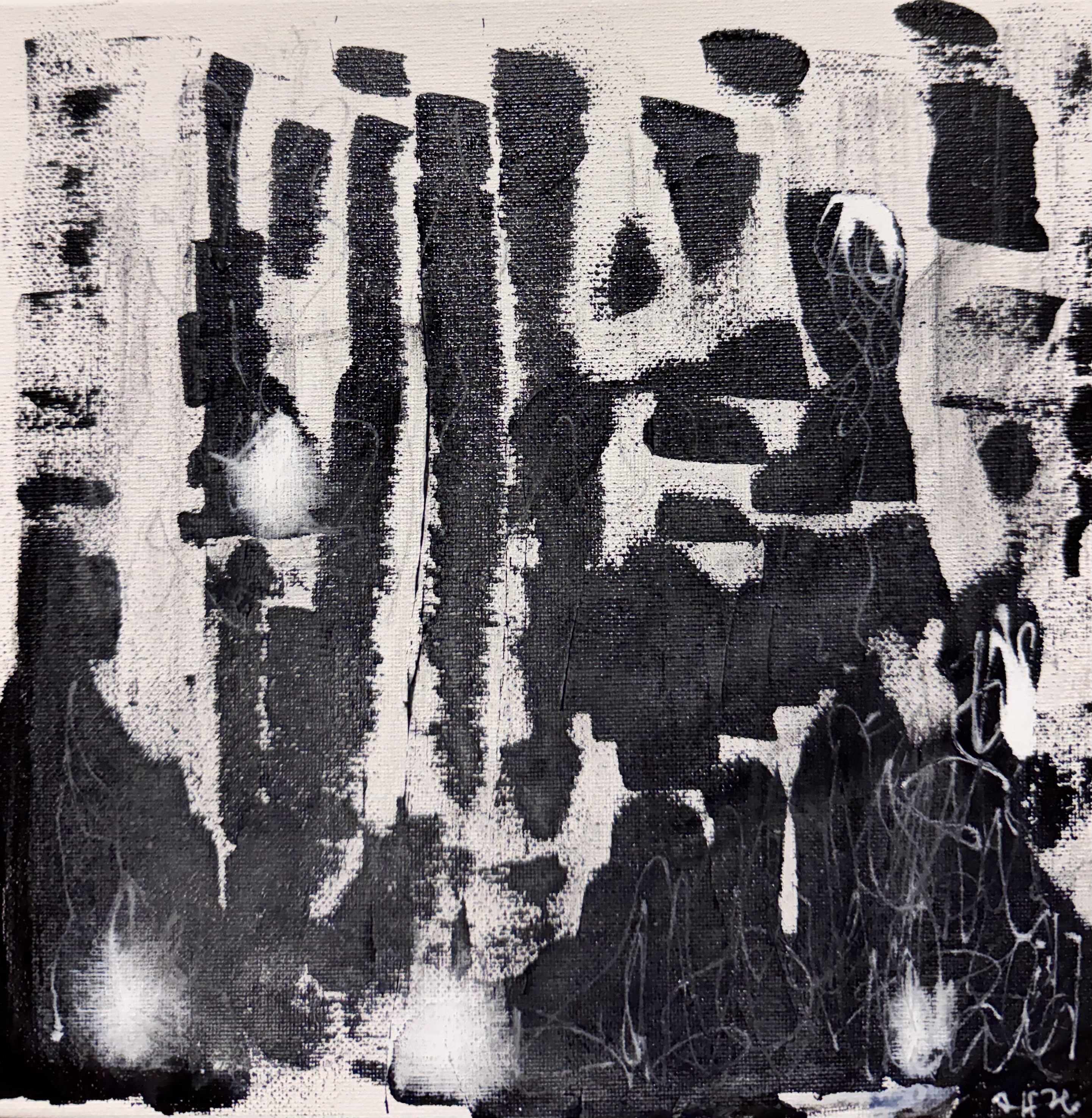 Untitled 4 Monochrome Abstract Canvas