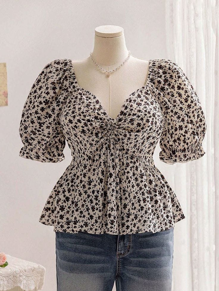 Floral Puff Sleeve Blouse