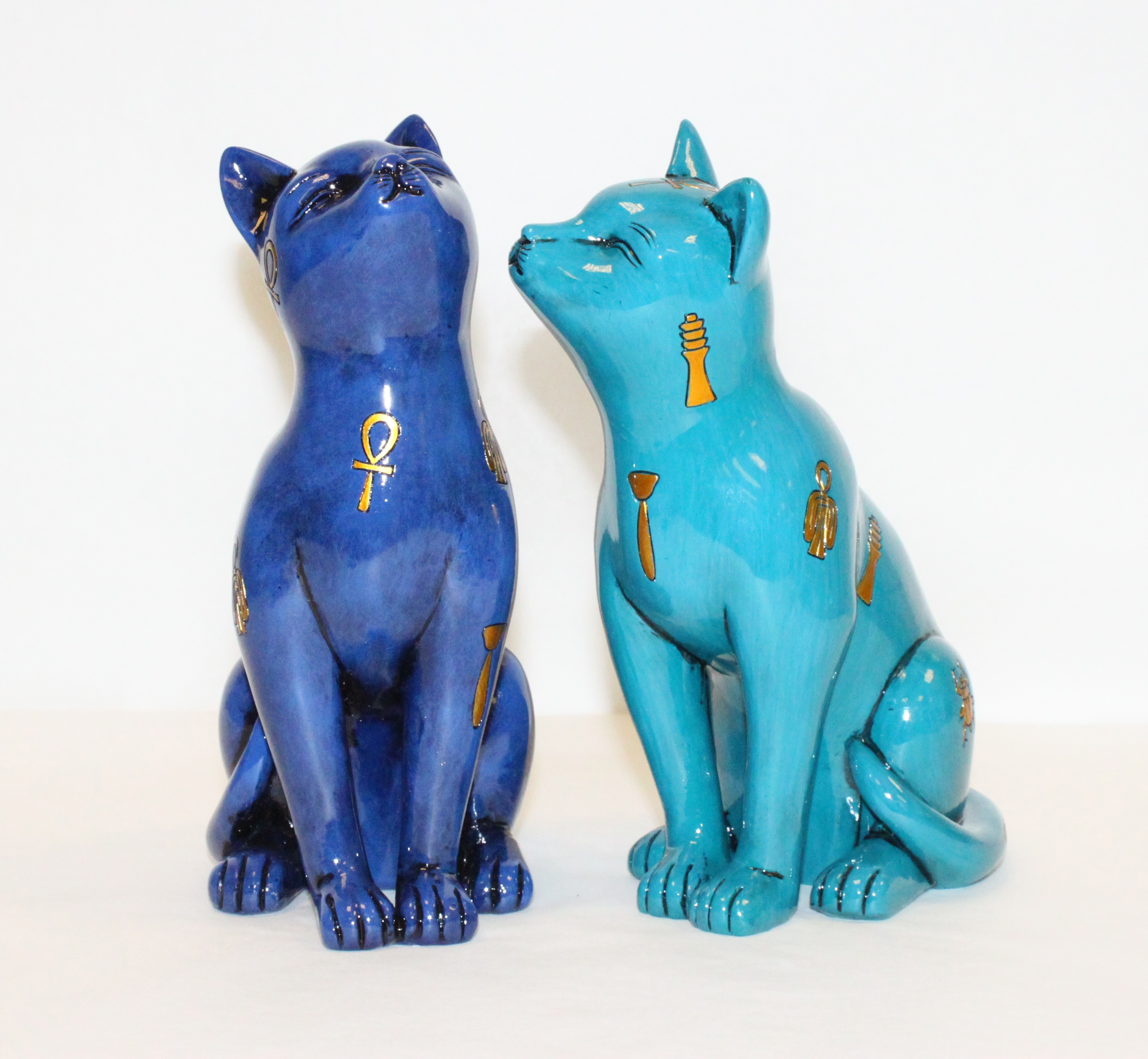 Statues de chats égyptiens "Les amoureux"