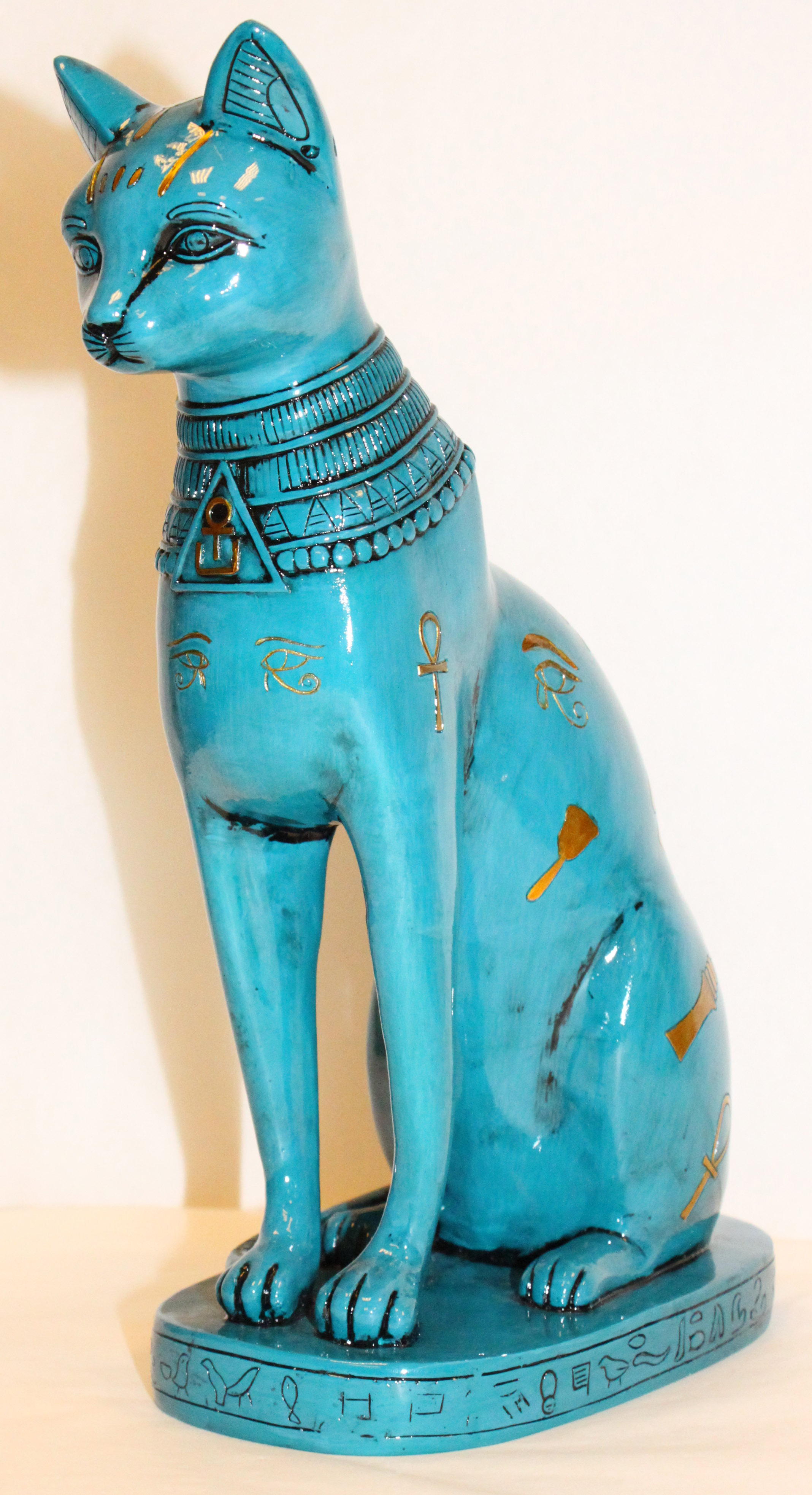 Statue Bastet Égyptienne turquoise