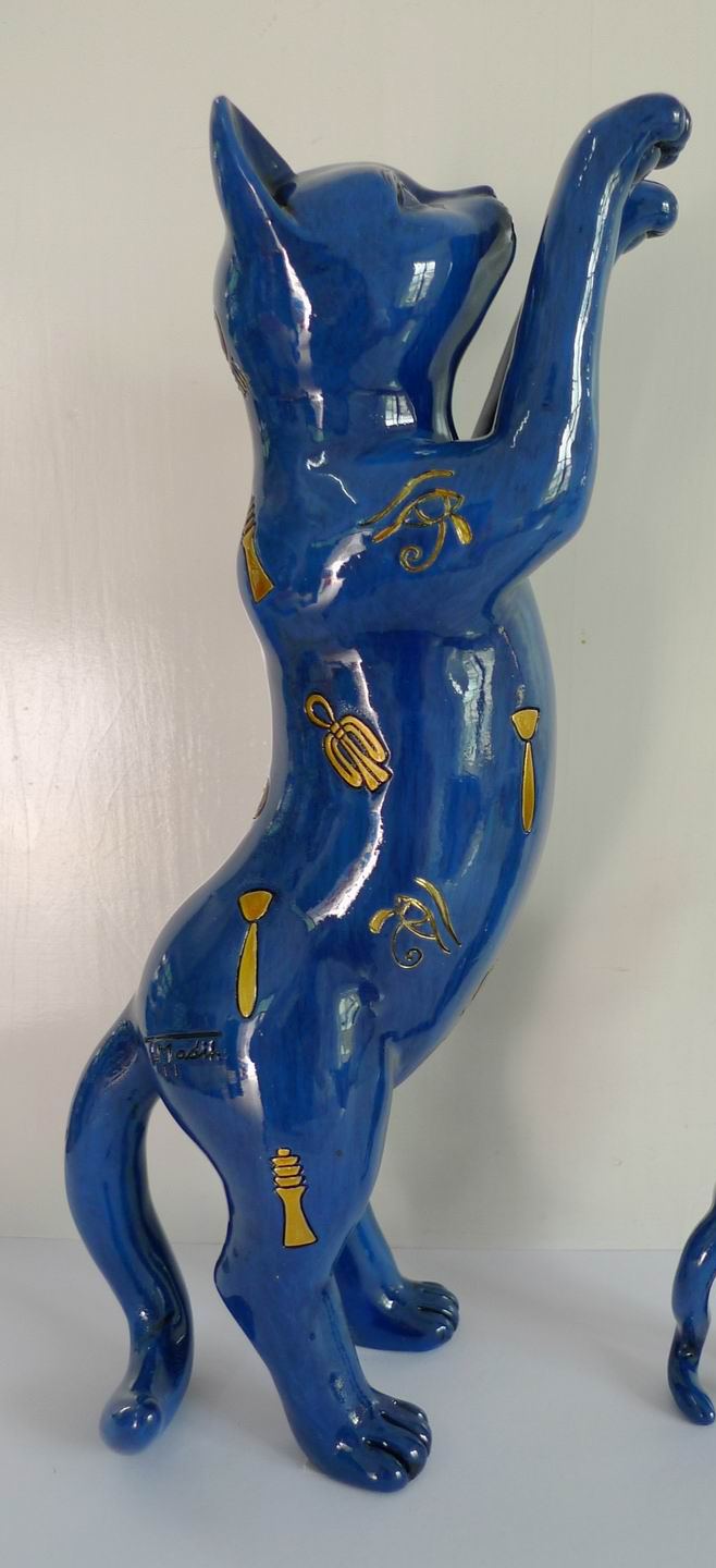 Statue Chat Bleu Égyptien