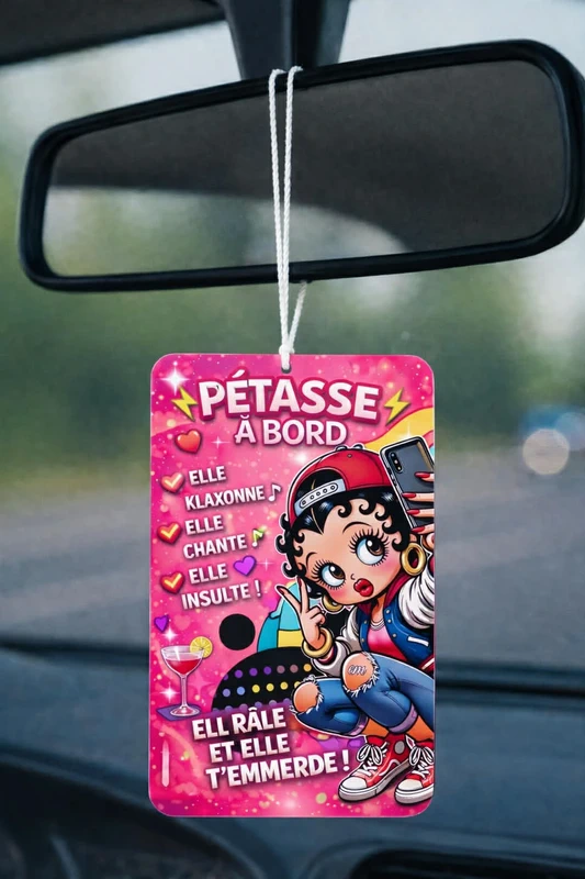 Porte-clés voiture 'Pétasse à Bord'