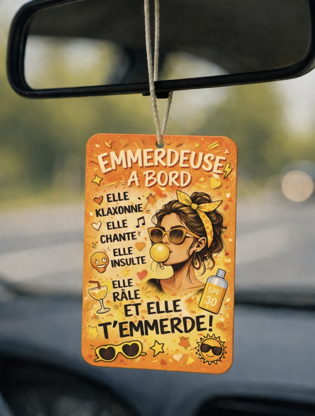 Panneau « Emmerdeuse à bord »