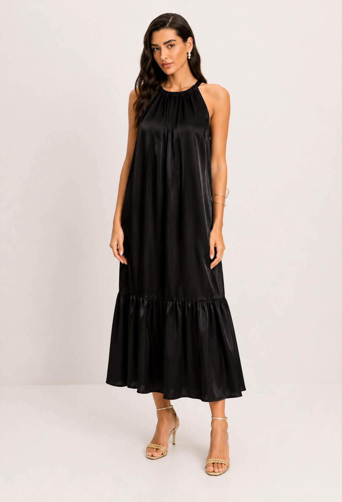 Vestido Preto Acetinado