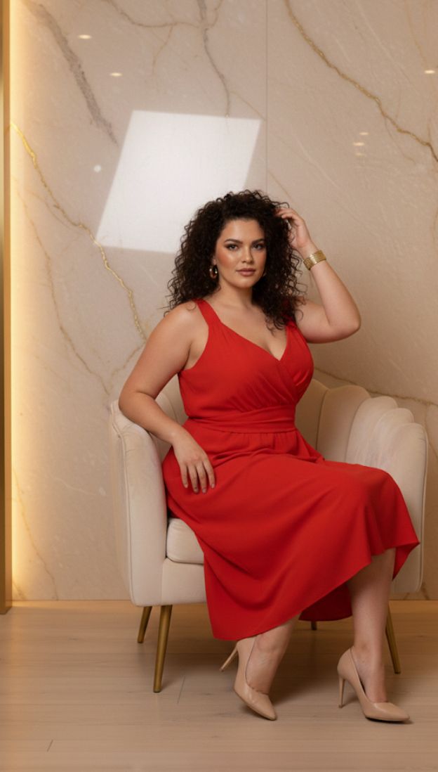 Vestido Midi Vermelho