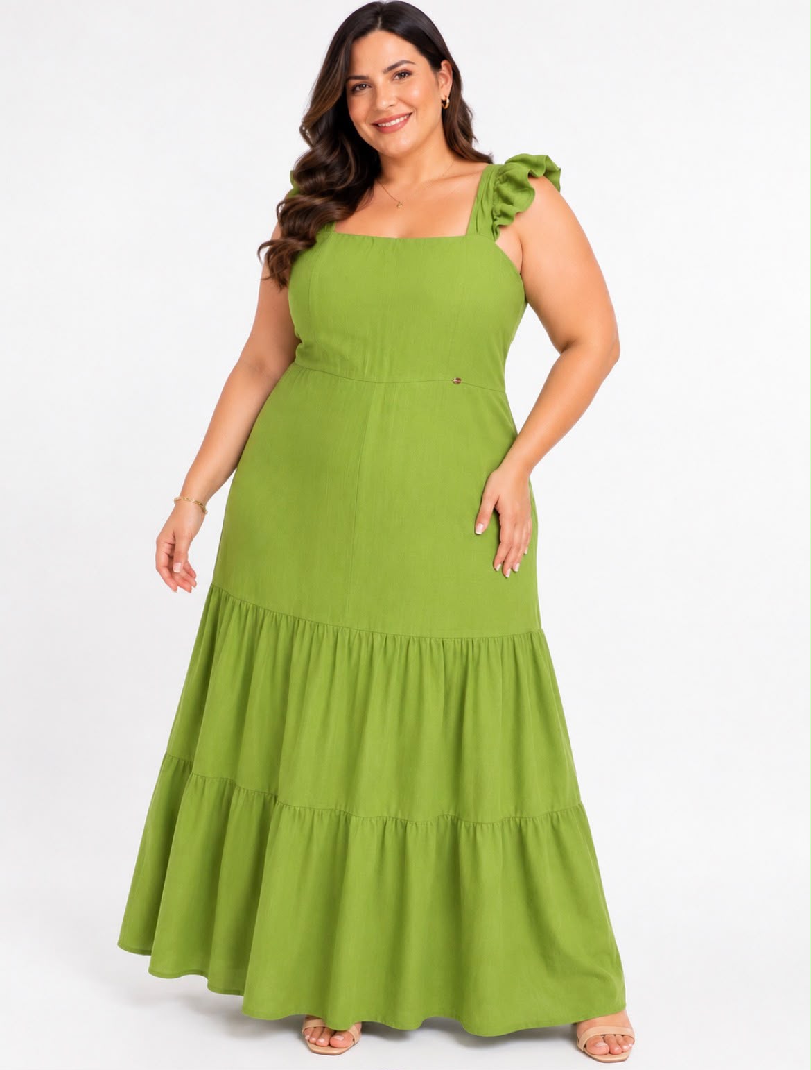 Vestido Longo Verde Plus Size