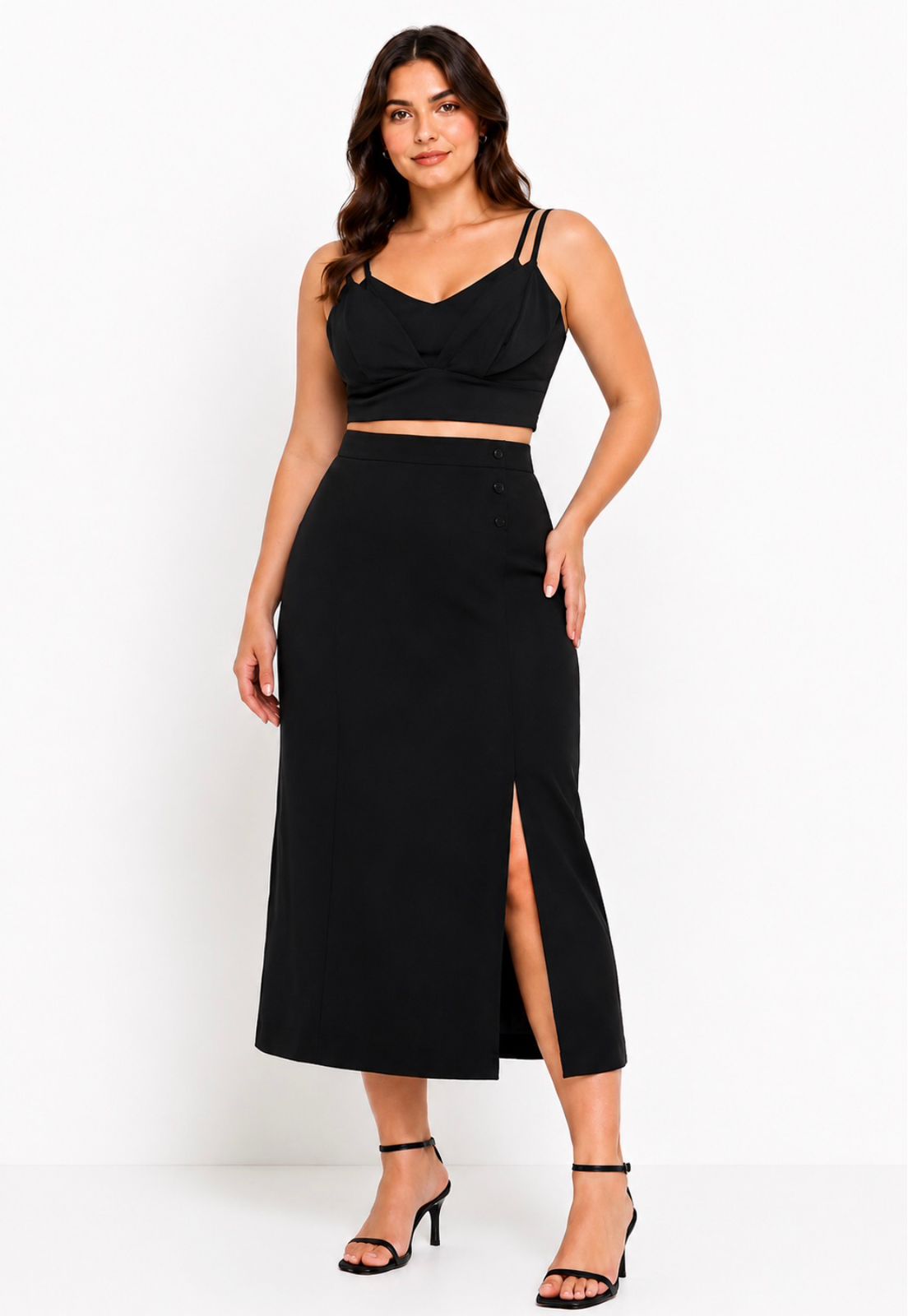 Conjunto Cropped e Saia 
