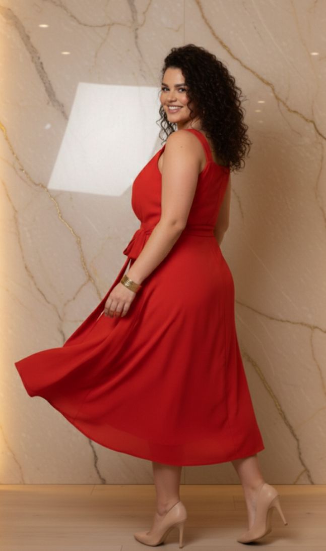 Vestido Midi Vermelho