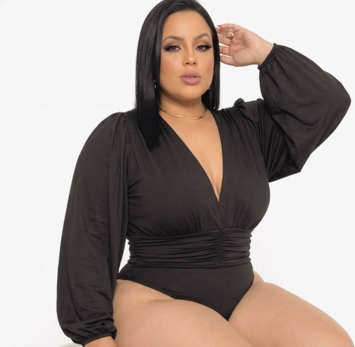 Body Preto Plus Size