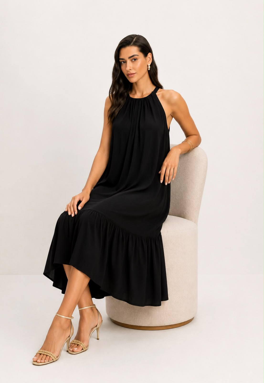 Vestido Preto Acetinado