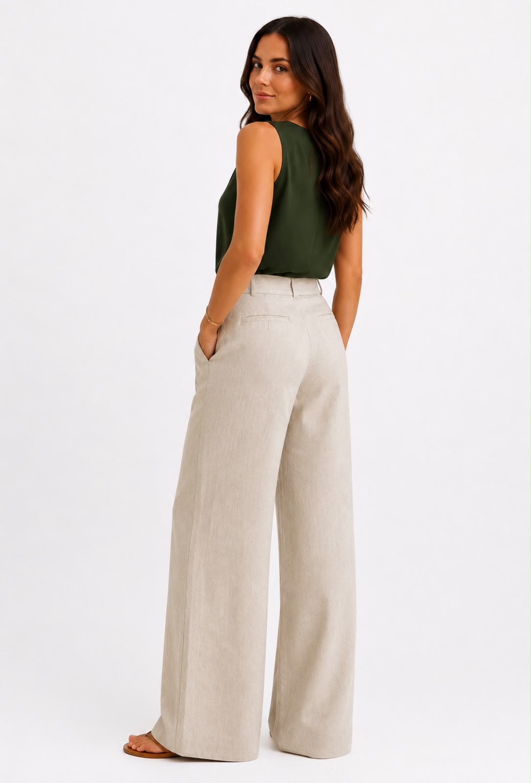 Calça Pantalona de Linho