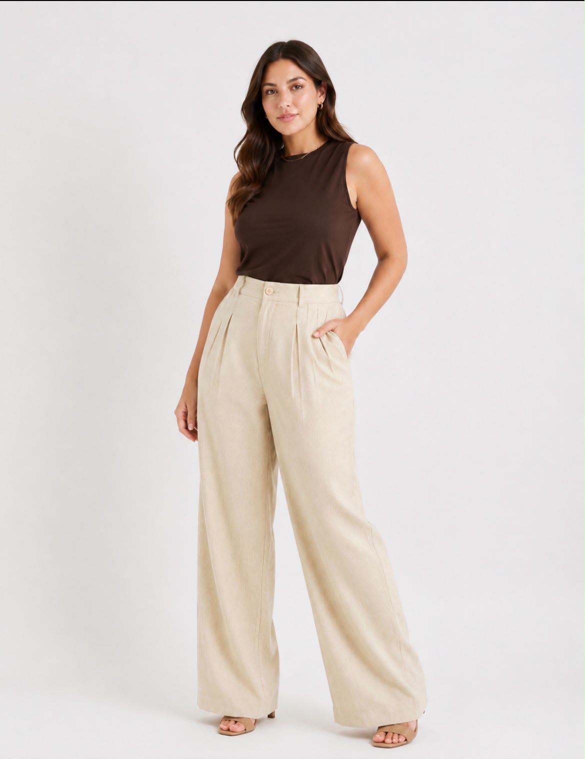 Calça de Linho  Bege