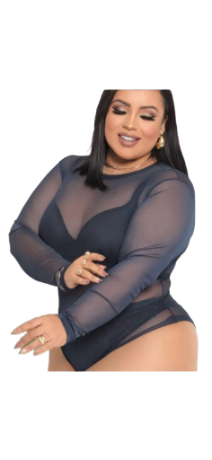 Body Transparente Plus Size