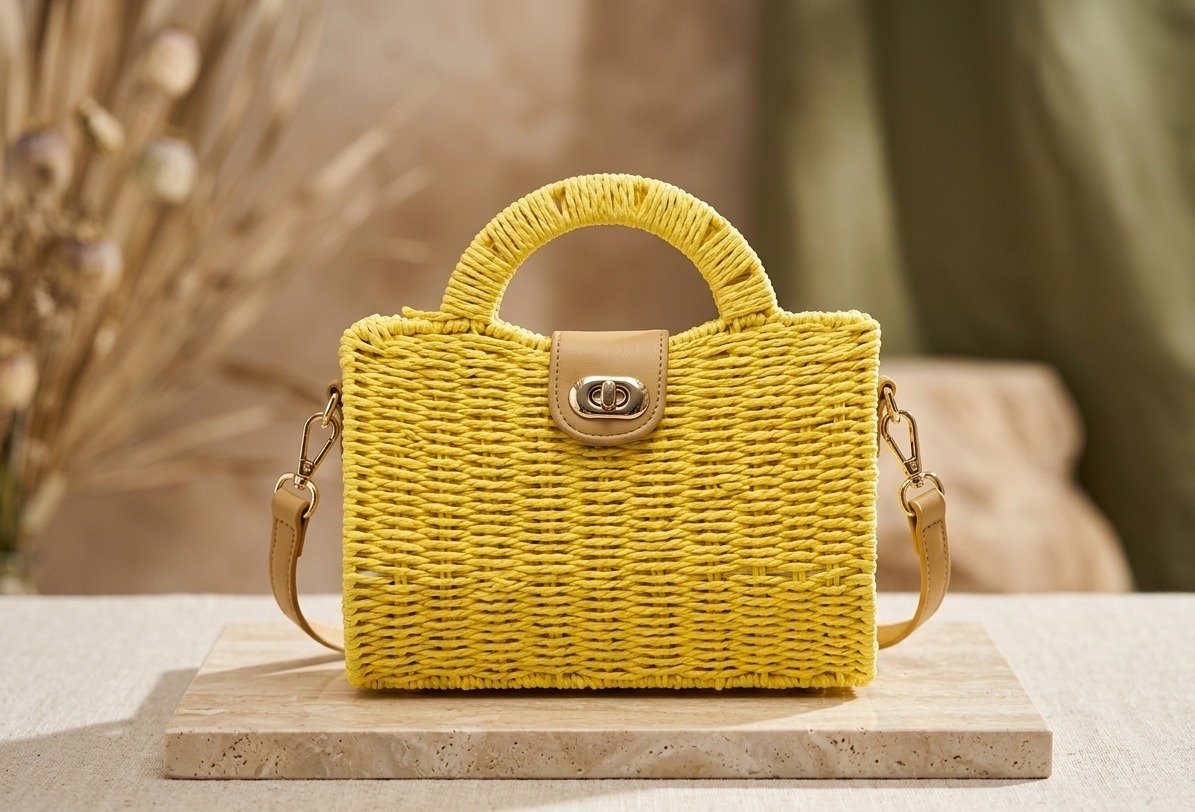 Bolsa de Palha Amarela