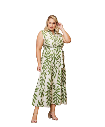 Vestido Longo Folhagem