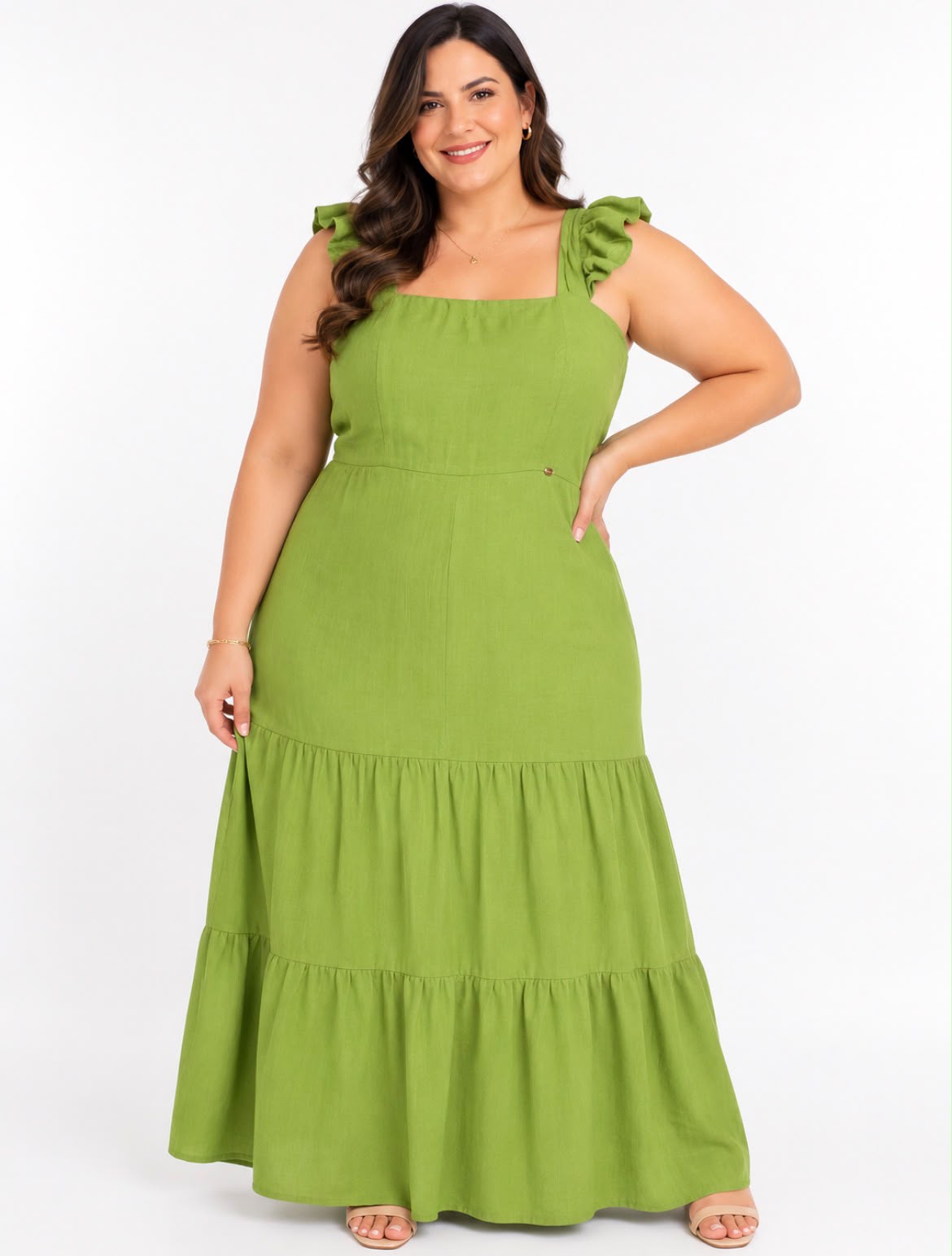 Vestido Longo Verde Plus Size