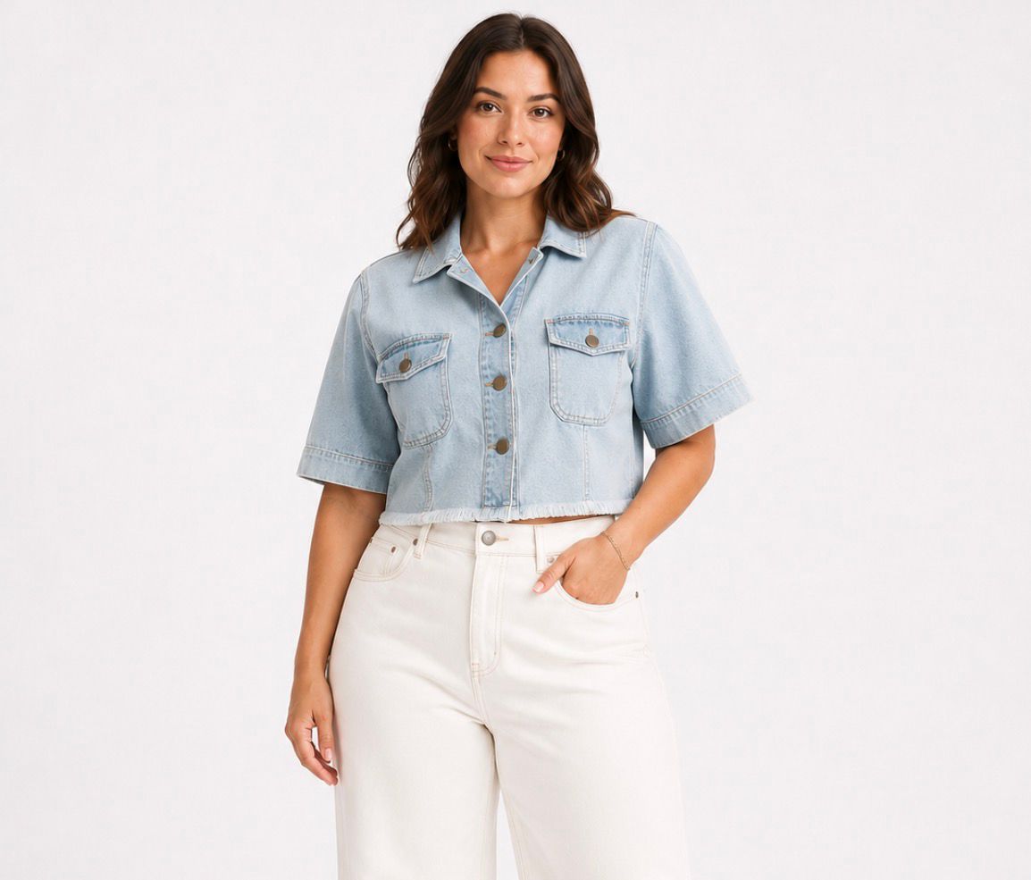 Jaqueta Jeans Cropped