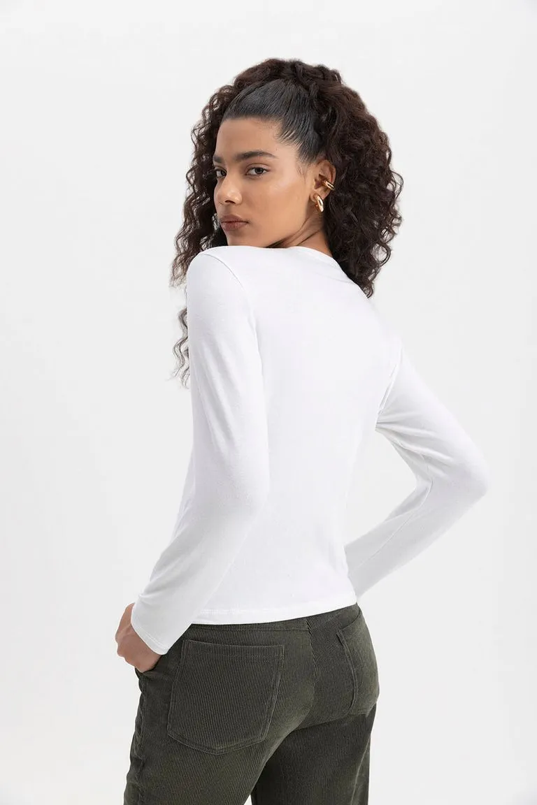Blusa Manga Longa Branca