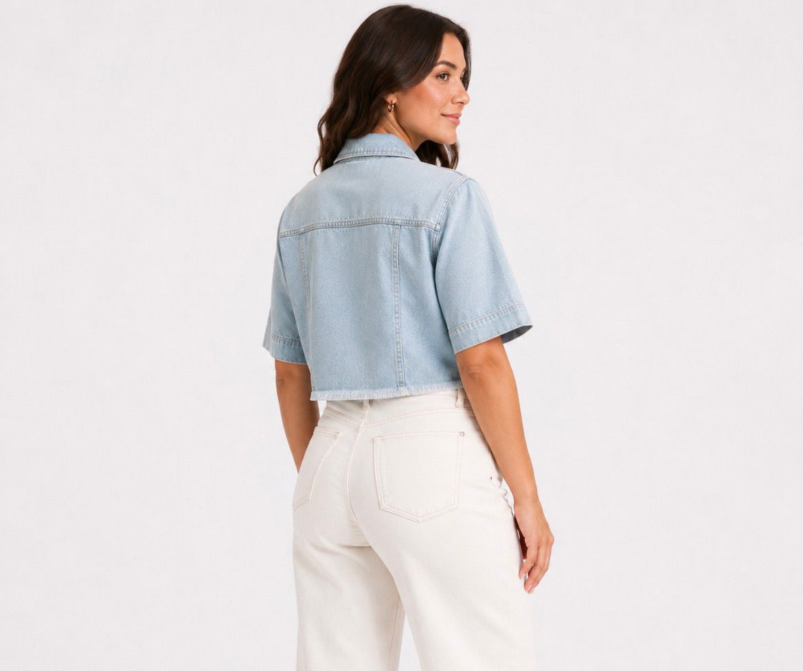 Jaqueta Jeans Cropped