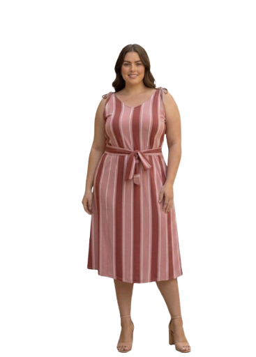 Vestido Midi Listrado
