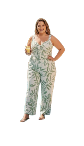 Macacão Estampado Folhagem