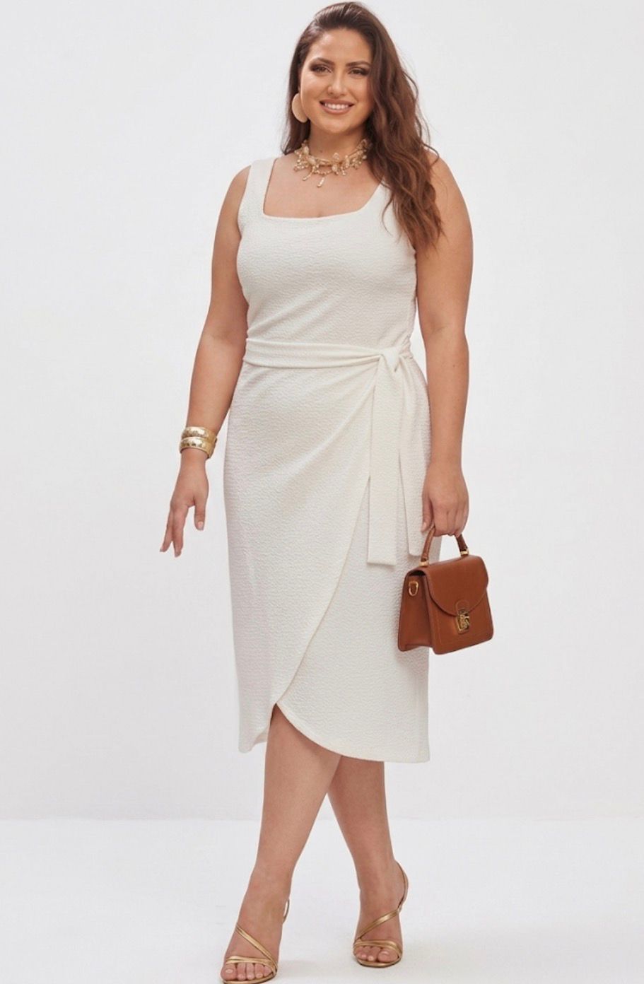 Vestido Midi Envelope Plus Size